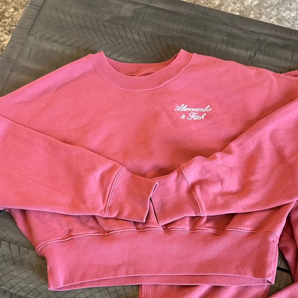 Abercrombie & Fitch Pink Womens Sweatshirt Joggers Matching Set Soft Collection - Picture 4 of 15